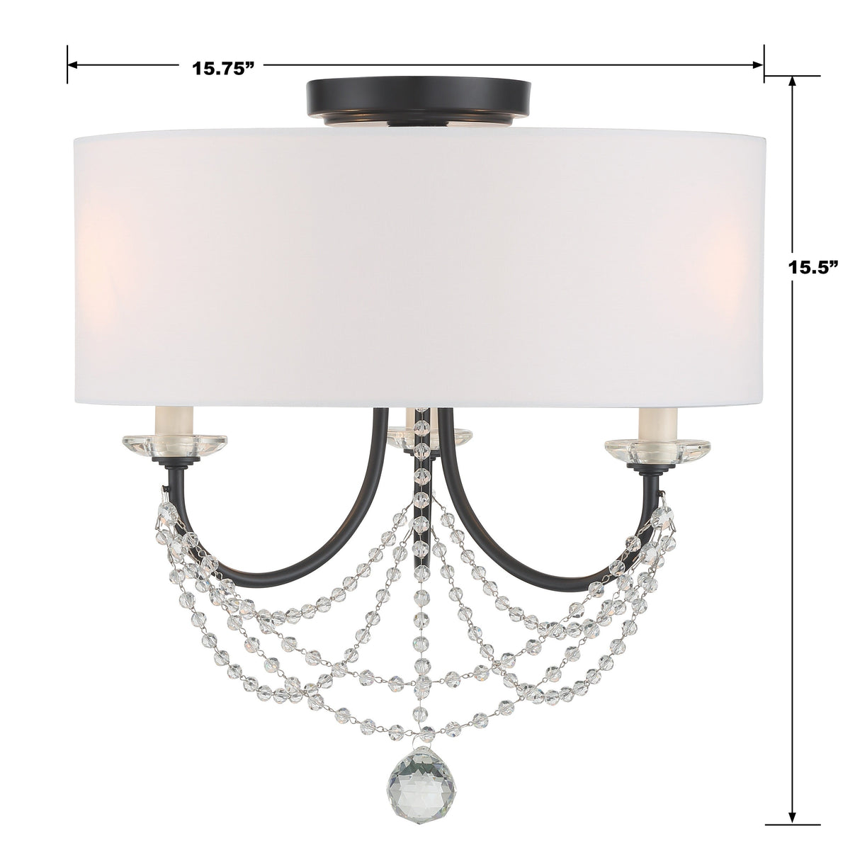 Delilah 3 Light Aged Brass Semi Flush Mount DEL-90803-AG_CEILING