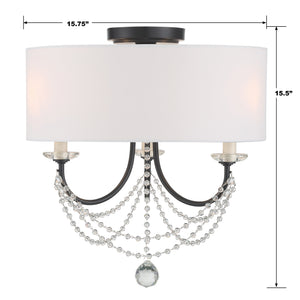 Delilah 3 Light Aged Brass Semi Flush Mount DEL-90803-AG_CEILING