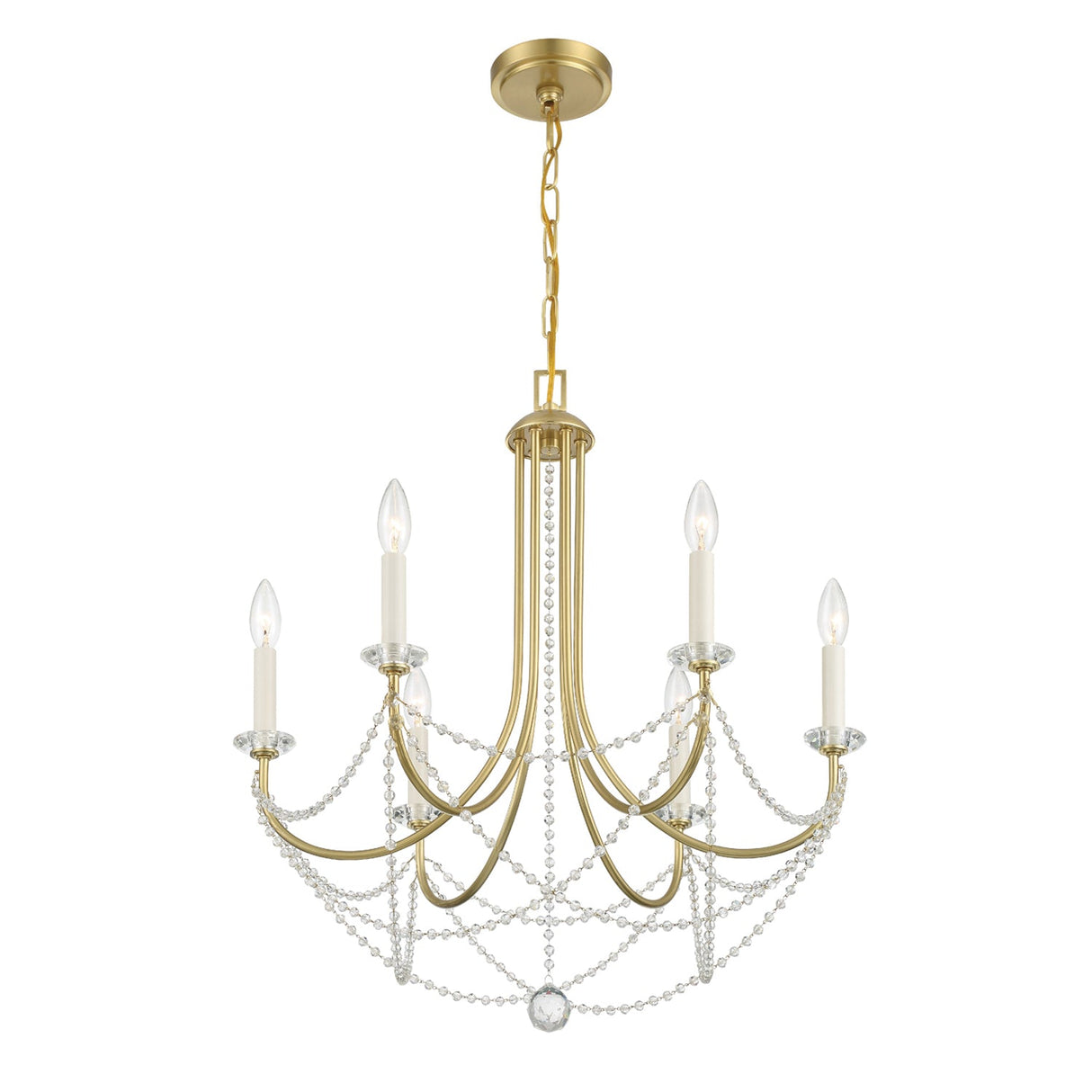 Delilah 6 Light Aged Brass Chandelier DEL-90806-AG