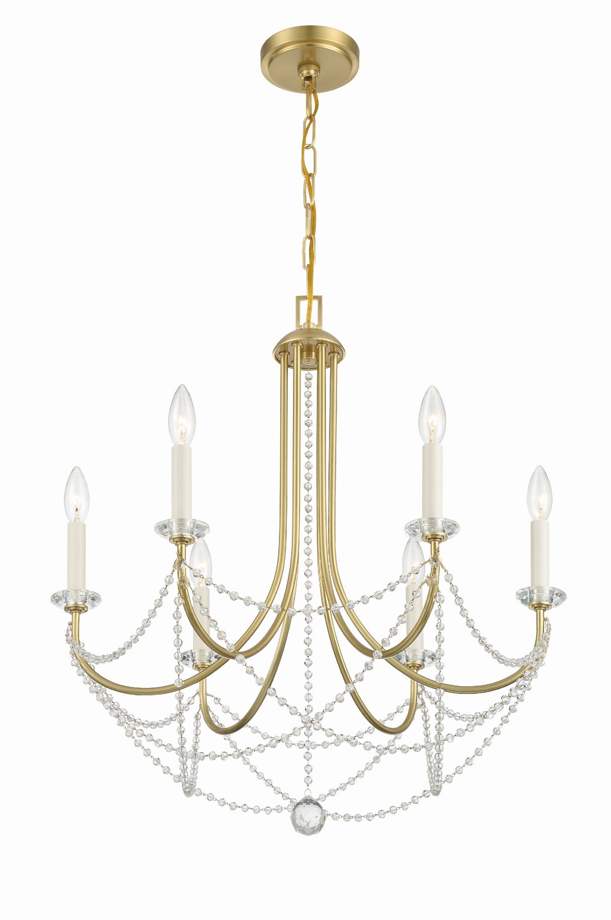 Delilah 6 Light Aged Brass Chandelier DEL-90806-AG