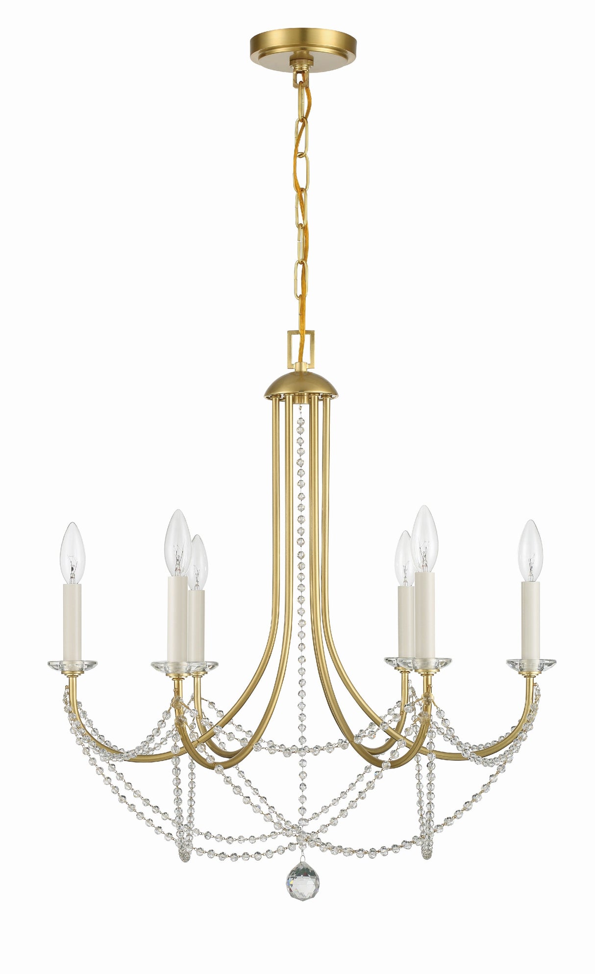 Delilah 6 Light Aged Brass Chandelier DEL-90806-AG