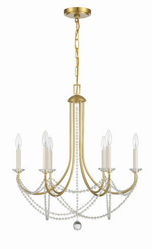 Delilah 6 Light Aged Brass Chandelier DEL-90806-AG