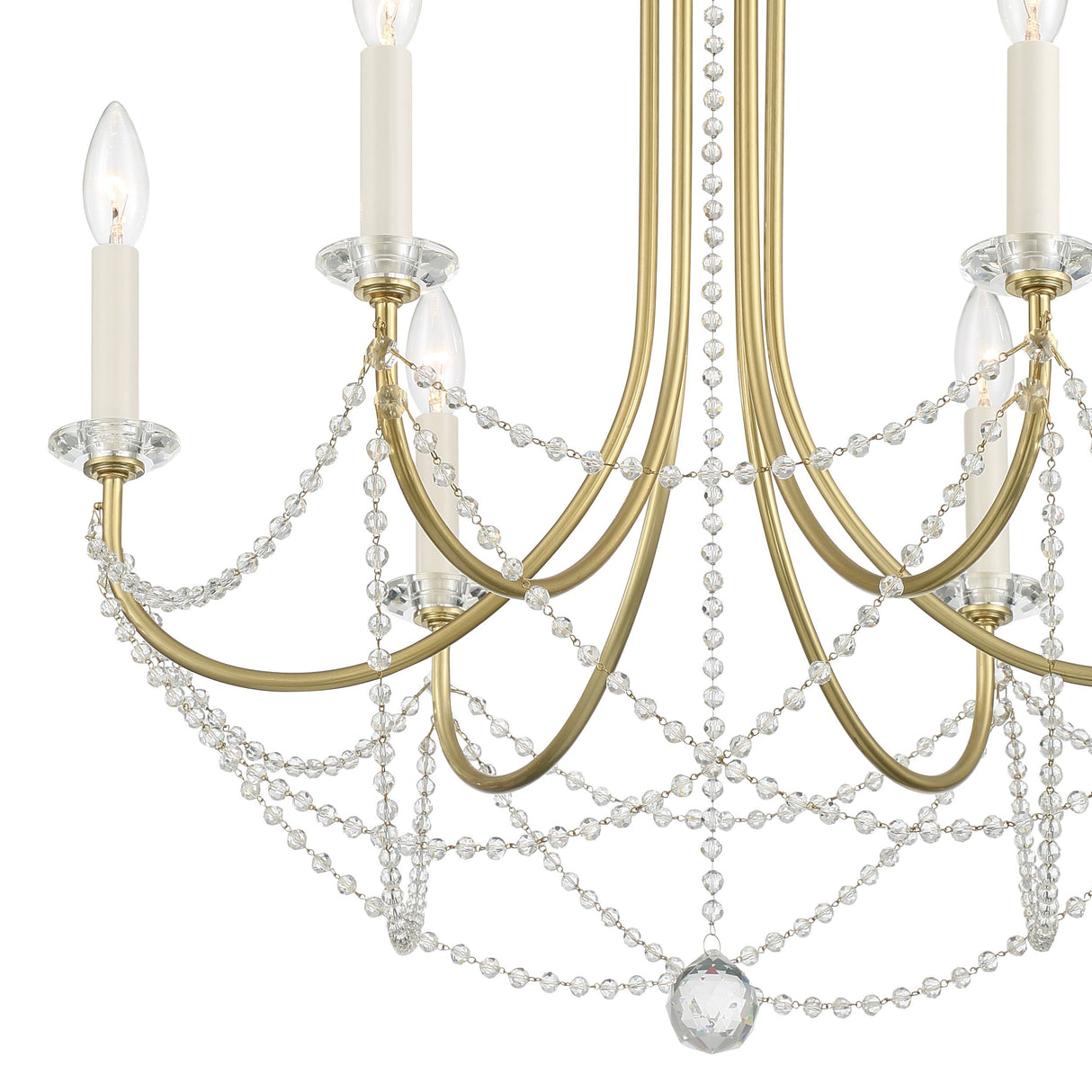 Delilah 6 Light Aged Brass Chandelier DEL-90806-AG