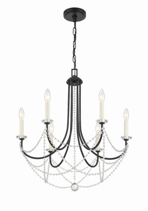 Delilah 6 Light Aged Brass Chandelier DEL-90806-AG