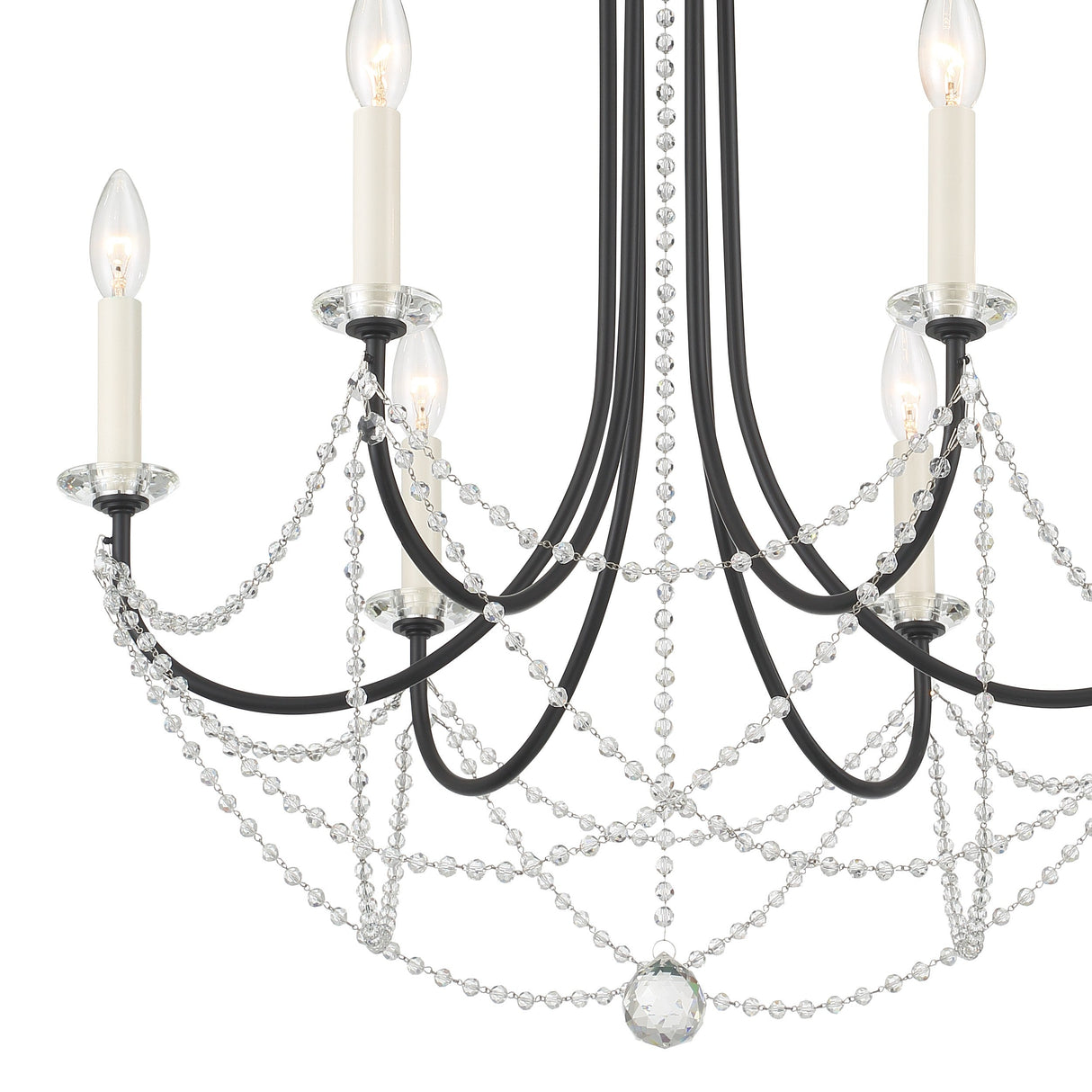 Delilah 6 Light Aged Brass Chandelier DEL-90806-AG