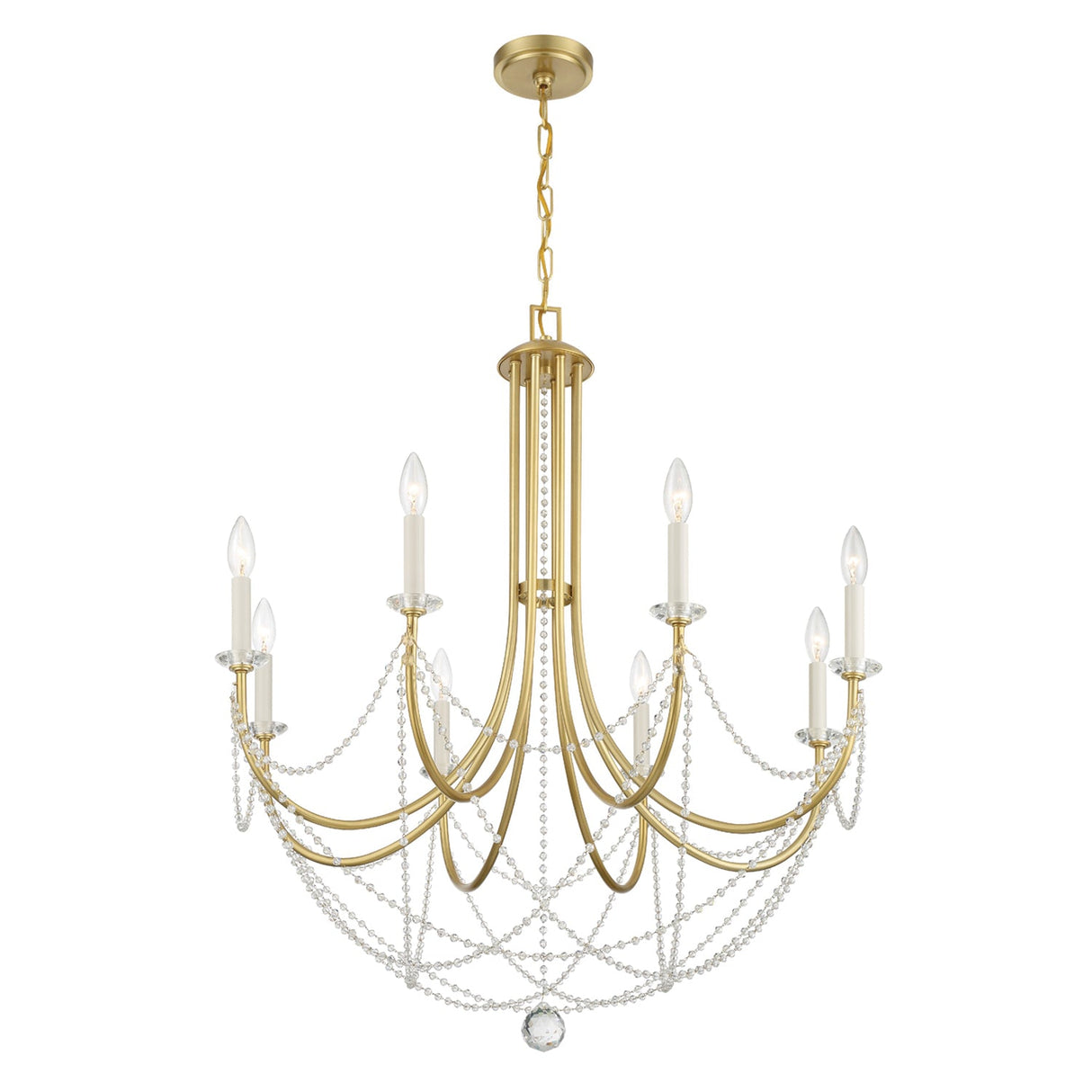 Delilah 8 Light Aged Brass Chandelier DEL-90808-AG