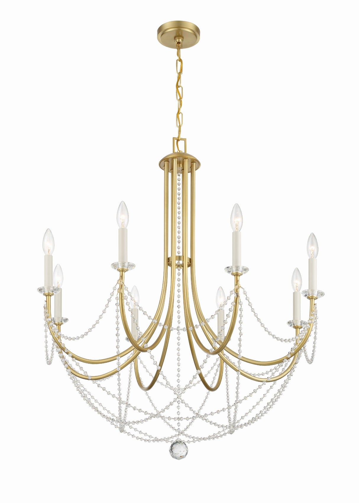 Delilah 8 Light Aged Brass Chandelier DEL-90808-AG