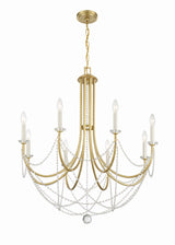 Delilah 8 Light Aged Brass Chandelier DEL-90808-AG