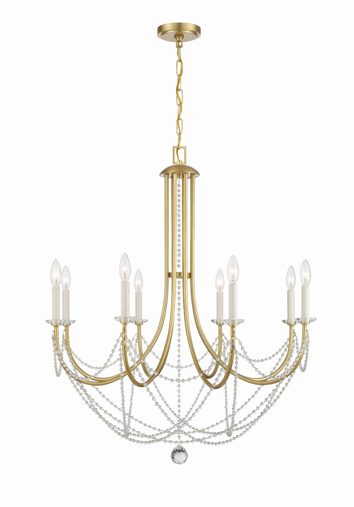 Delilah 8 Light Aged Brass Chandelier DEL-90808-AG