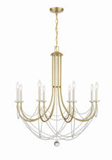 Delilah 8 Light Aged Brass Chandelier DEL-90808-AG