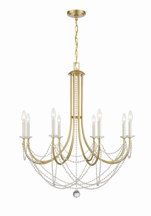 Delilah 8 Light Aged Brass Chandelier DEL-90808-AG