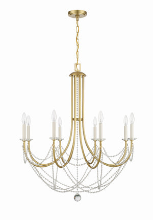 Delilah 8 Light Aged Brass Chandelier DEL-90808-AG
