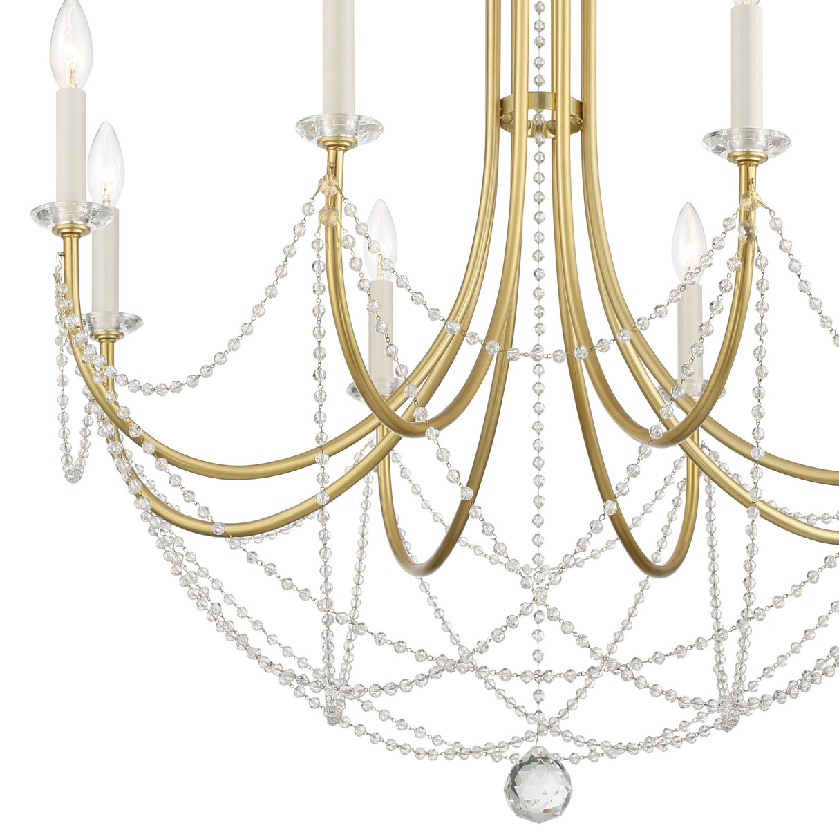 Delilah 8 Light Aged Brass Chandelier DEL-90808-AG