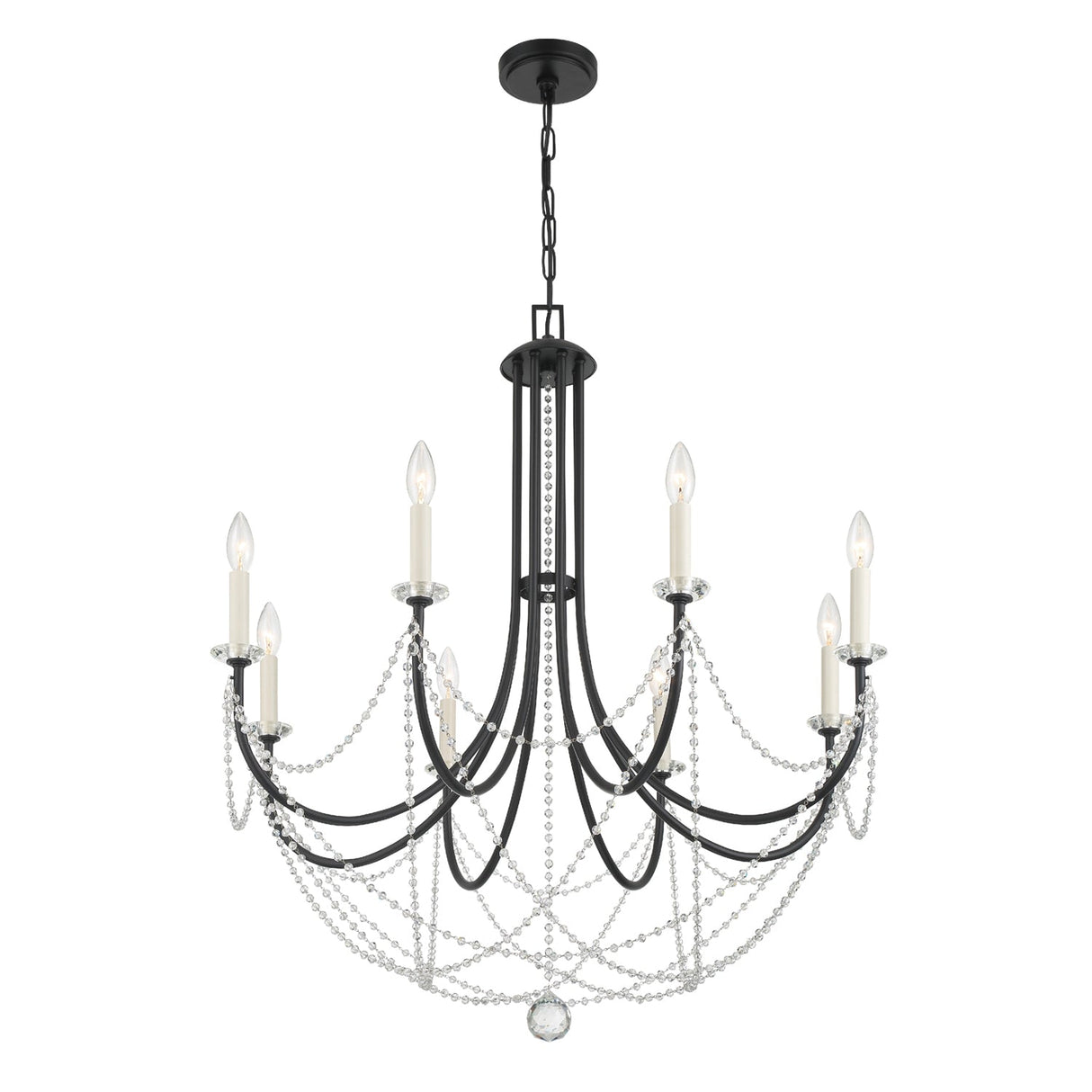 Delilah 8 Light Matte Black Chandelier DEL-90808-MK