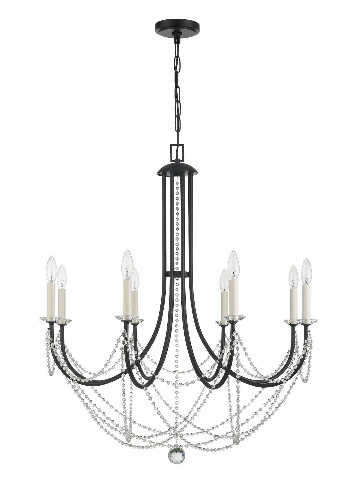 Delilah 8 Light Aged Brass Chandelier DEL-90808-AG