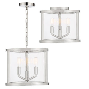 Libby Langdon for Crystorama Devon 3 Light Polished Nickel Mini Chandelier DEV-B8003-PN