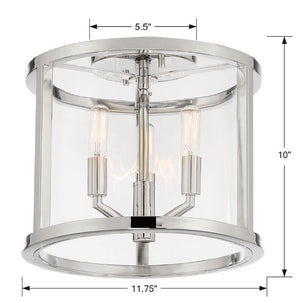 Libby Langdon for Crystorama Devon 3 Light Polished Nickel Semi Flush Mount DEV-B8003-PN_CEILING