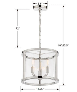 Libby Langdon for Crystorama Devon 3 Light Polished Nickel Mini Chandelier DEV-B8003-PN