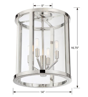 Libby Langdon for Crystorama Devon 4 Light Polished Nickel Semi Flush Mount DEV-B8004-PN_CEILING
