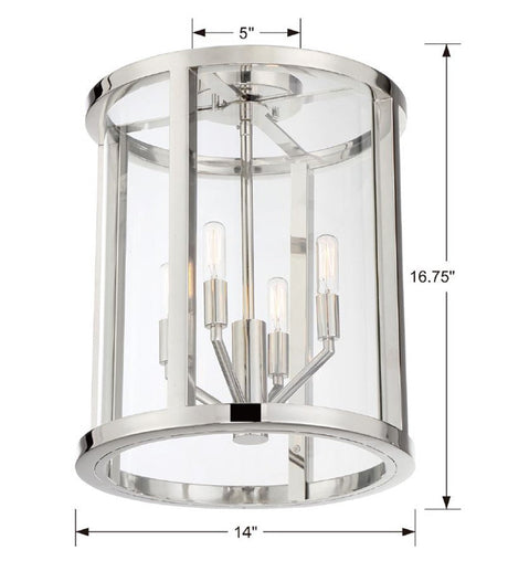 Libby Langdon for Crystorama Devon 4 Light Polished Nickel Semi Flush Mount DEV-B8004-PN_CEILING