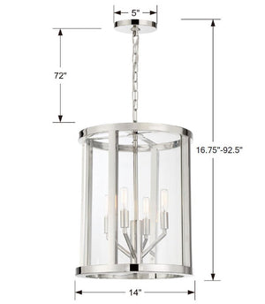 Libby Langdon for Crystorama Devon 4 Light Polished Nickel Mini Chandelier DEV-B8004-PN