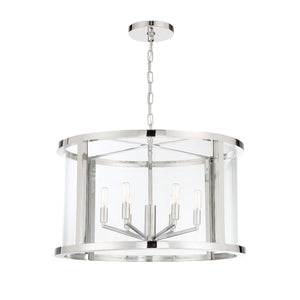 Libby Langdon for Crystorama Devon 6 Light Polished Nickel Chandelier DEV-B8066-PN