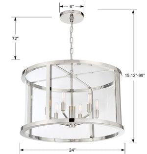 Libby Langdon for Crystorama Devon 6 Light Polished Nickel Chandelier DEV-B8066-PN