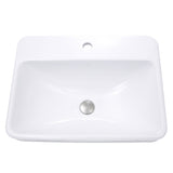 Nantucket Sinks 23 Inch 1-hole Rectangular Drop-In Ceramic Vanity Sink DI-2317-R1