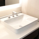 Nantucket Sinks 23 Inch 3-hole Rectangular Drop-In Ceramic Vanity Sink DI-2317-R8