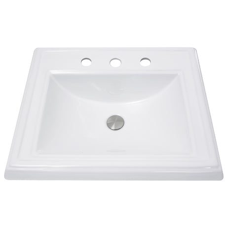 Nantucket Sinks 23 Inch Rectangular Drop-In Ceramic Vanity Sink DI-2418-R8