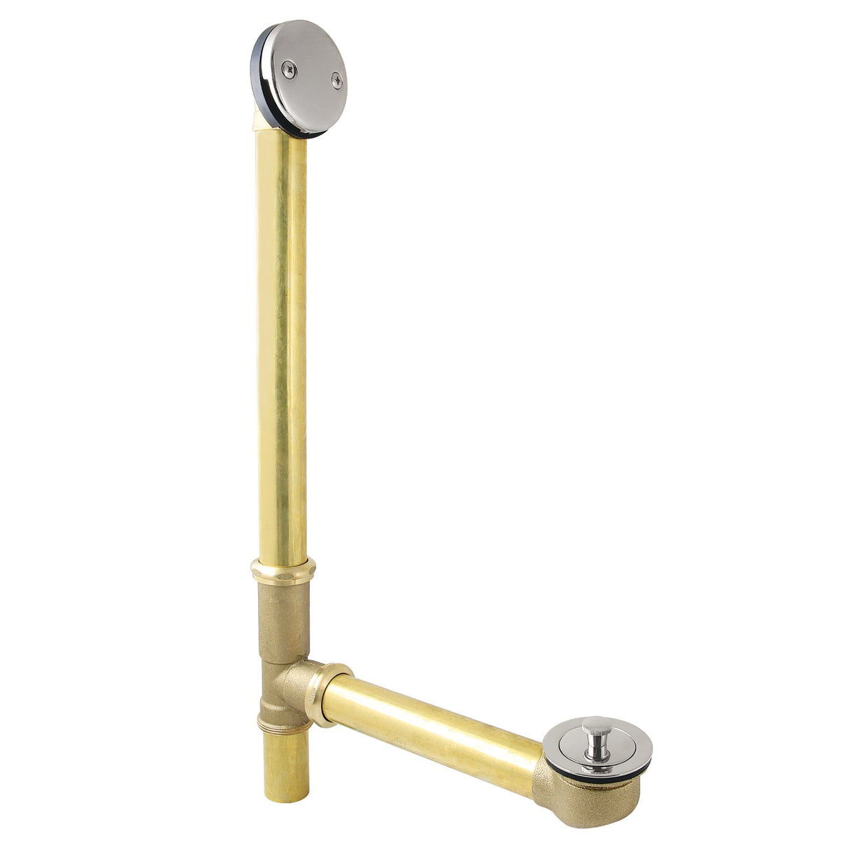 Made To Match DLL3166 21-Inch Brass Lift and Turn Tub Waste and Overflow, Polished Nickel