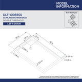 DreamLine Flex 36 in. D x 60 in. W x 74 3/4 in. H Semi-Frameless Pivot Shower Enclosure in Chrome with Left Drain Biscuit Base Kit