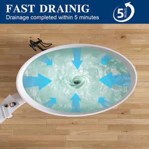 New England Home Goods Vinson 71" Freestanding Tub in White - Stone Resin Solid Surface