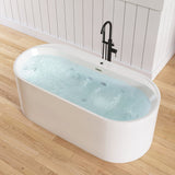 New England Home Goods 67" Acrylic Massage Bathtub with Whirlpool Jets for Deep Relaxation
