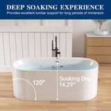 New England Home Goods 67" Acrylic Massage Bathtub with Whirlpool Jets for Deep Relaxation