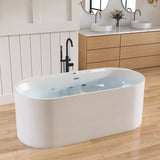 New England Home Goods 67" Acrylic Massage Bathtub with Whirlpool Jets for Deep Relaxation