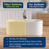 New England Home Goods 67" Acrylic Massage Bathtub with Whirlpool Jets for Deep Relaxation