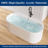 New England Home Goods 67" Acrylic Massage Bathtub with Whirlpool Jets for Deep Relaxation