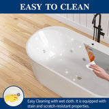 New England Home Goods 67" Acrylic Massage Bathtub with Whirlpool Jets for Deep Relaxation