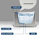 New England Home Goods 67" Acrylic Massage Bathtub with Whirlpool Jets for Deep Relaxation