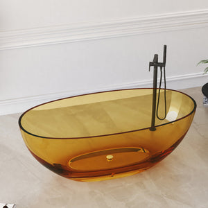 New England Home Goods Whitehaven 61" Freestanding Tub in White - Stone Resin Solid Surface