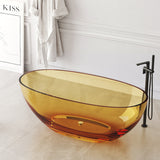 New England Home Goods Whitehaven 61" Freestanding Tub in White - Stone Resin Solid Surface