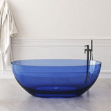 New England Home Goods Olympus 61" Freestanding Tub in White - Stone Resin Solid Surface