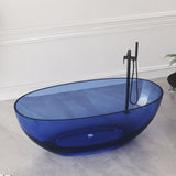 New England Home Goods Olympus 61" Freestanding Tub in White - Stone Resin Solid Surface