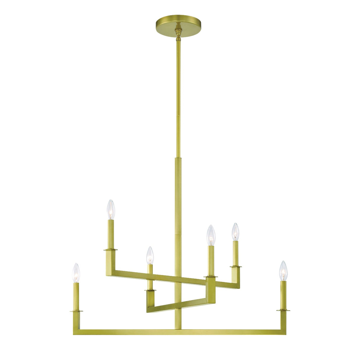 Dante 6 Light Aged Brass Chandelier DNT-6036-AG