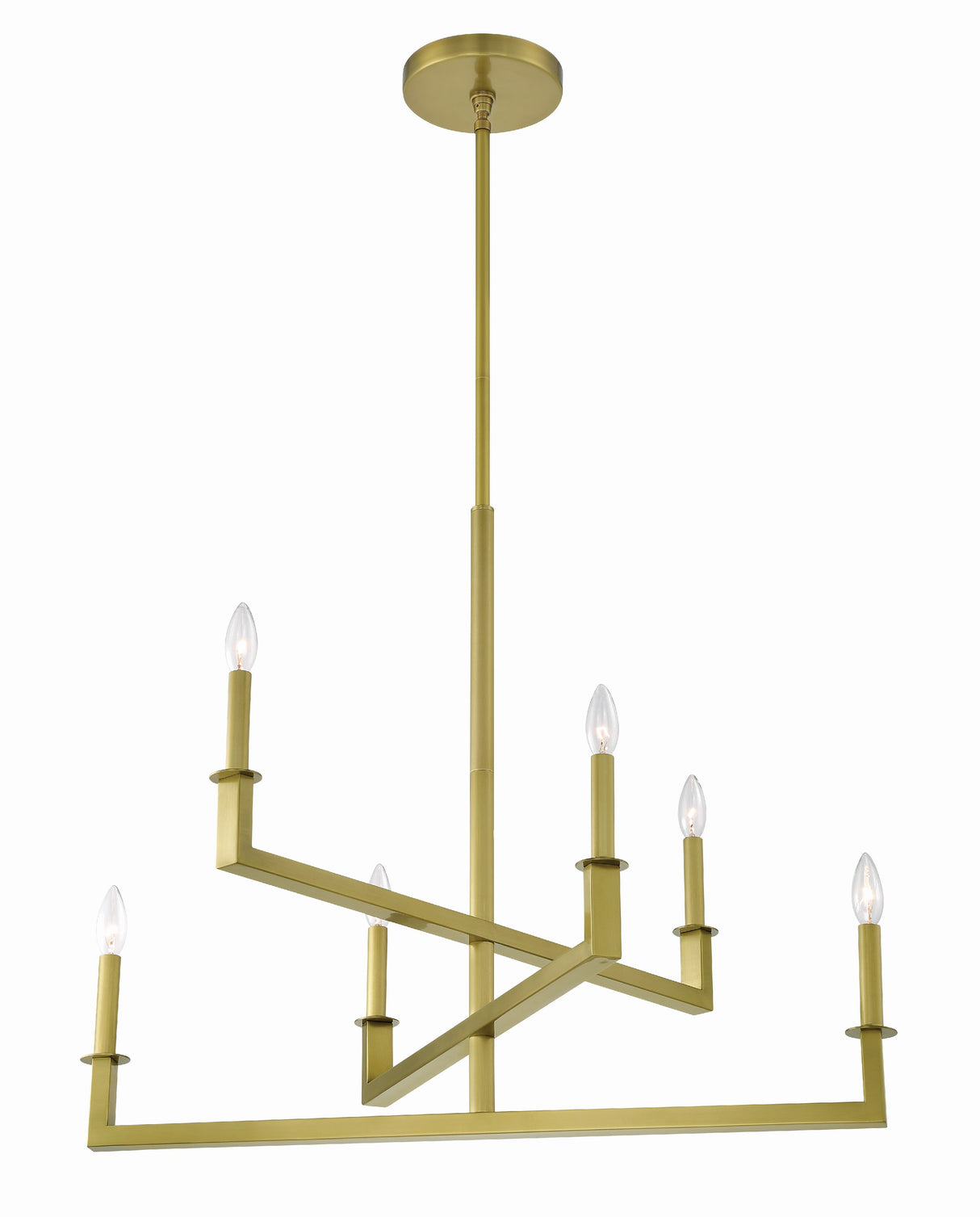 Dante 6 Light Aged Brass Chandelier DNT-6036-AG