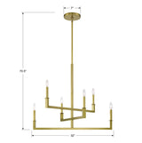 Dante 6 Light Aged Brass Chandelier DNT-6036-AG