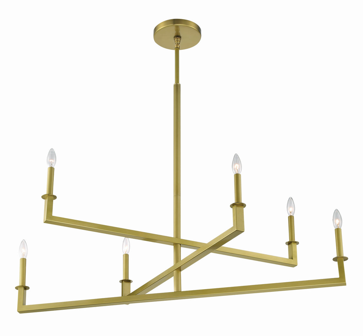 Dante 6 Light Aged Brass Chandelier DNT-6046-AG