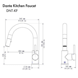 ZLINE Dante Pull Down Single Handle Kitchen Faucet in Brushed Nickel (DNT-KF-BN)