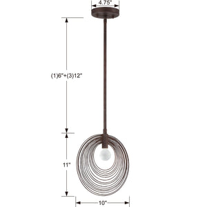 Doral 1 Light Forged Bronze Mini Pendant DOR-B7700-FB